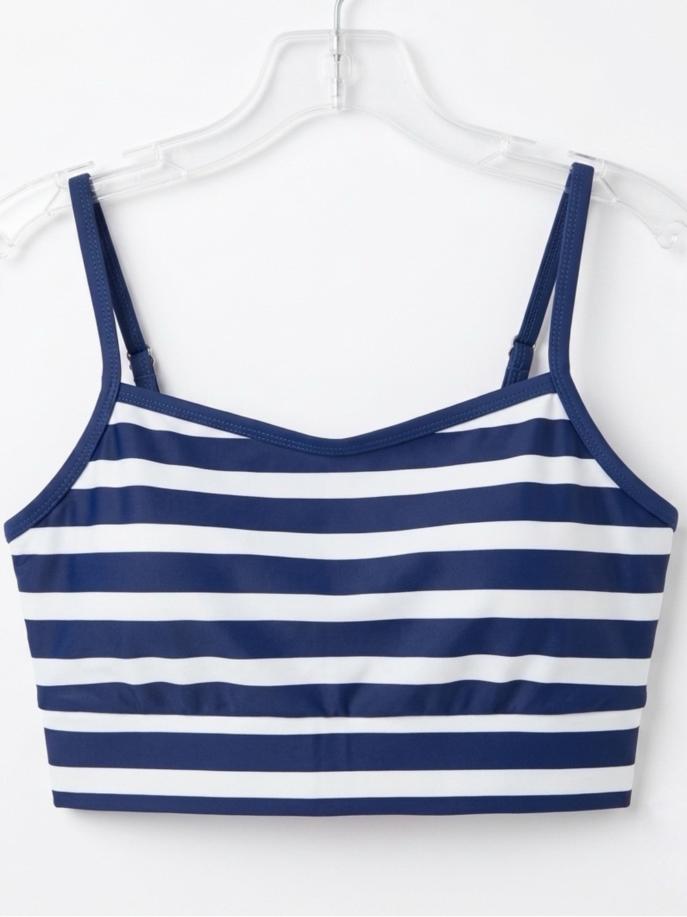 Lime Ricki Navy & White Striped Tank Bikini Top